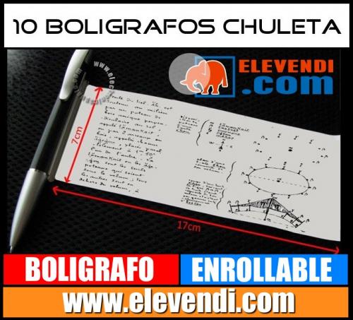 10 Boligrafos boligrafo chuleta (enrollables  - Imagen 1