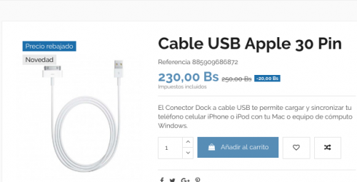 Cable Apple de 30 Pines Compatibles para iPh - Imagen 1