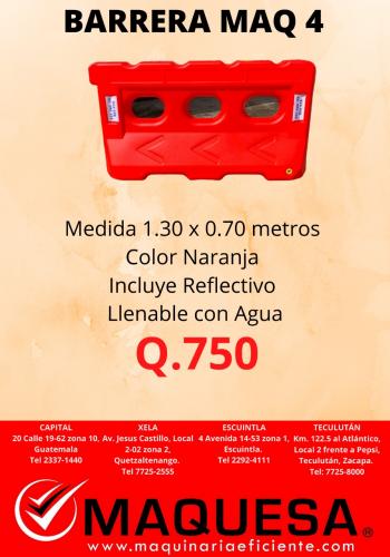 Barrera MAQ4 Color Rojo Mide 140 x 036  inc - Imagen 1