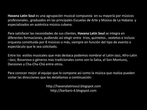Conjunto Havana Latin Soul Para eventos nacio - Imagen 1