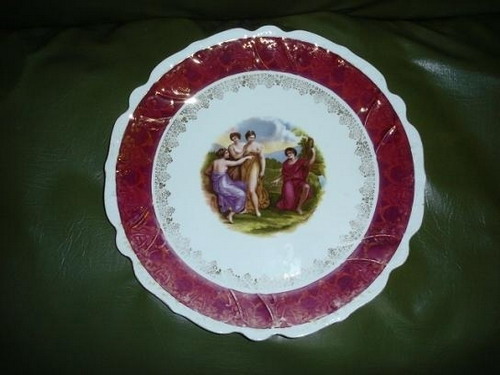 Tres platos porcelana alemana principios 1900 - Imagen 1
