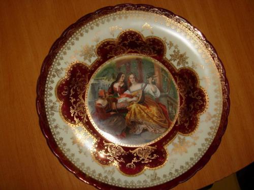 Tres platos porcelana alemana principios 1900 - Imagen 2