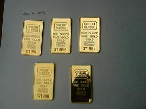 vendo lingotes de oro credit suisse de 1oz ca - Imagen 2