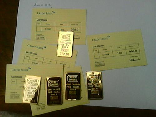 vendo lingotes de oro credit suisse de 1oz ca - Imagen 3