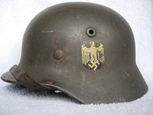 Original German M35 Kriegsmarine Helmet 100% - Imagen 1